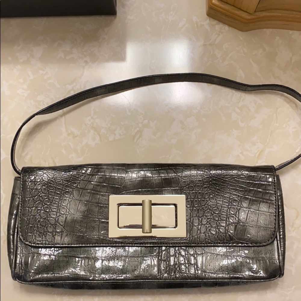 Gray Alligator Skin Small Bag